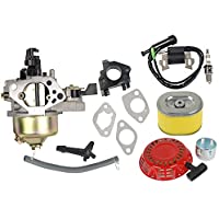 oxoxo 16100-ZF6-V01 carburador Carb Kit con filtro de aire Bobina de encendido Arranque de retroceso para Honda GX340…